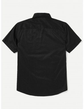 Men Stripe Embroidered Shirt