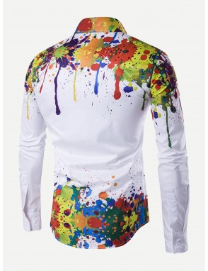 Men Paint Drip Print Shirt