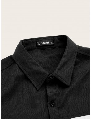 Men Cut-and-sew Long Sleeve Shirt
