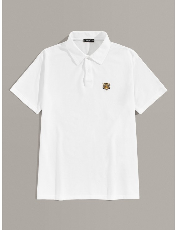 Men Embroidered Tiger Polo Shirt