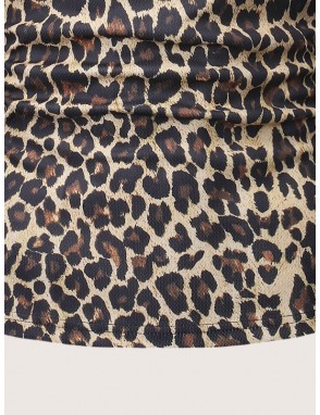 Men Leopard Print Polo Shirt