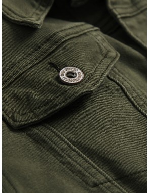 Men Single Breasted Pocket Denim Jacket