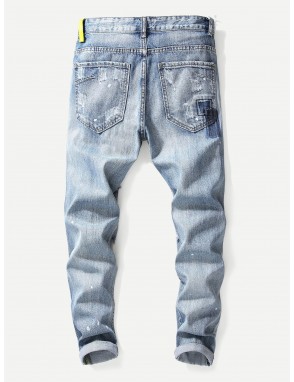 Men Destroyed Plain Jeans