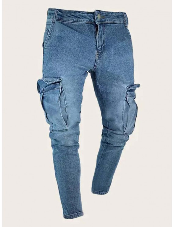 Men Pocket Side Skinny Jeans