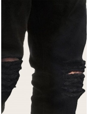 Men Ripped Solid Jeans