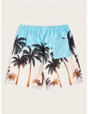 Men Coconut Print Sweat Shorts