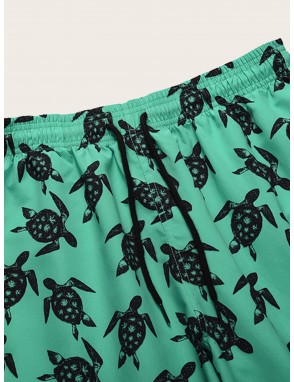 Men Tortoise Print Bermuda Shorts