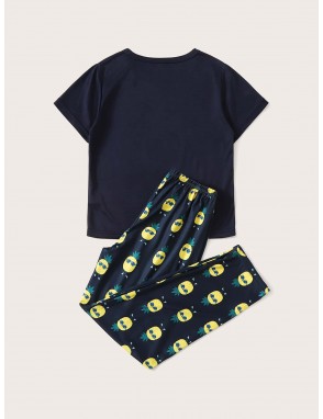 Boys Pineapple Print Pajama Set