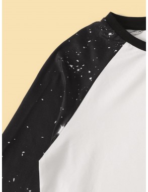 Boys Slogan Graphic Galaxy Sleeve Top & Pants PJ Set