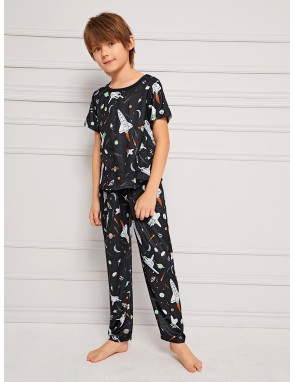 Boys Galaxy Print Pajama Set