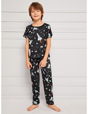 Boys Galaxy Print Pajama Set