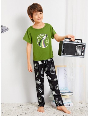 Boys Cartoon Print Pajama Set