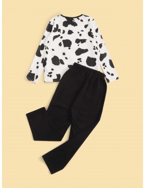 Boys Cow Print Top & Pants PJ Set