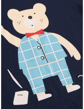 Toddler Boys Bear Print Plaid Pajama Set