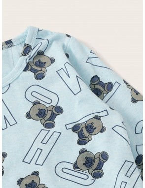 Toddler Boys Bear & Letter Print Pajama Set