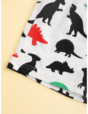 Toddler Boys Dinosaur & Letter Graphic Pajama Set