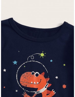 Toddler Boys Cartoon & Star Print Pajama Set