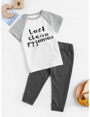 Toddler Boys Slogan Graphic Pajama Set