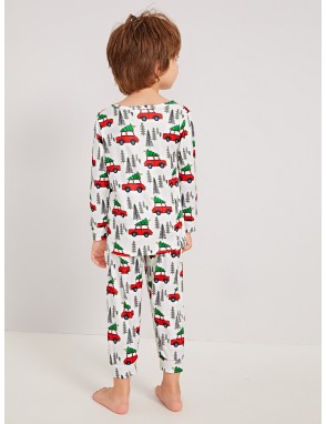 Toddler Boys Car Print Pajama Set