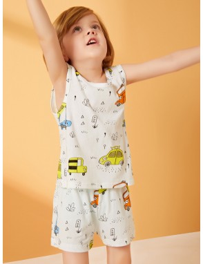 Toddler Boys Allover Car Pajama Set