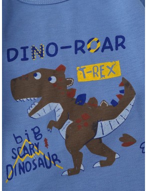 Toddler Boys Cartoon Dinosaur Print PJ Set