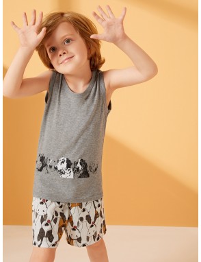 Toddler Boys Dog Print Pajama Set
