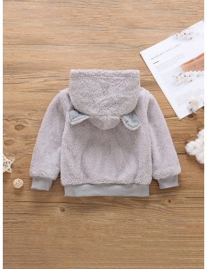 Toddler Boys Pocket Hooded Teddy Sweatshirt