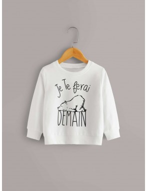 Toddler Boys Letter And Cartoon Graphic Sweatshirt