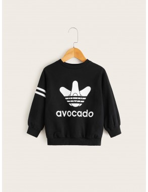 Toddler Boys Avocado And Letter Print Sweatshirt