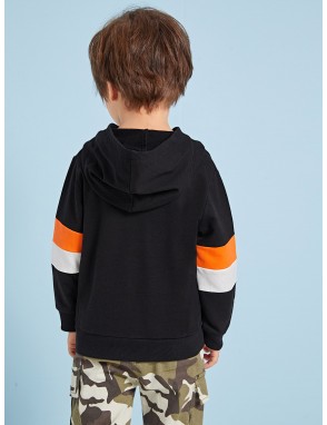 Toddler Boys Contrast Panel Hooded Sweatshirt