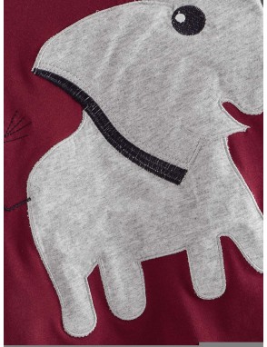 Toddler Boys Elephant Patched Color-block Tee