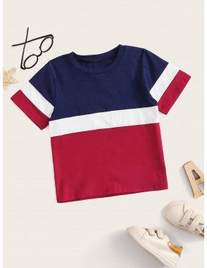 Toddler Boys Cut And Sew Panel Tee