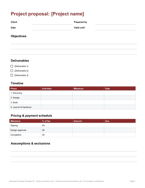 Preview of the first page of Project proposal